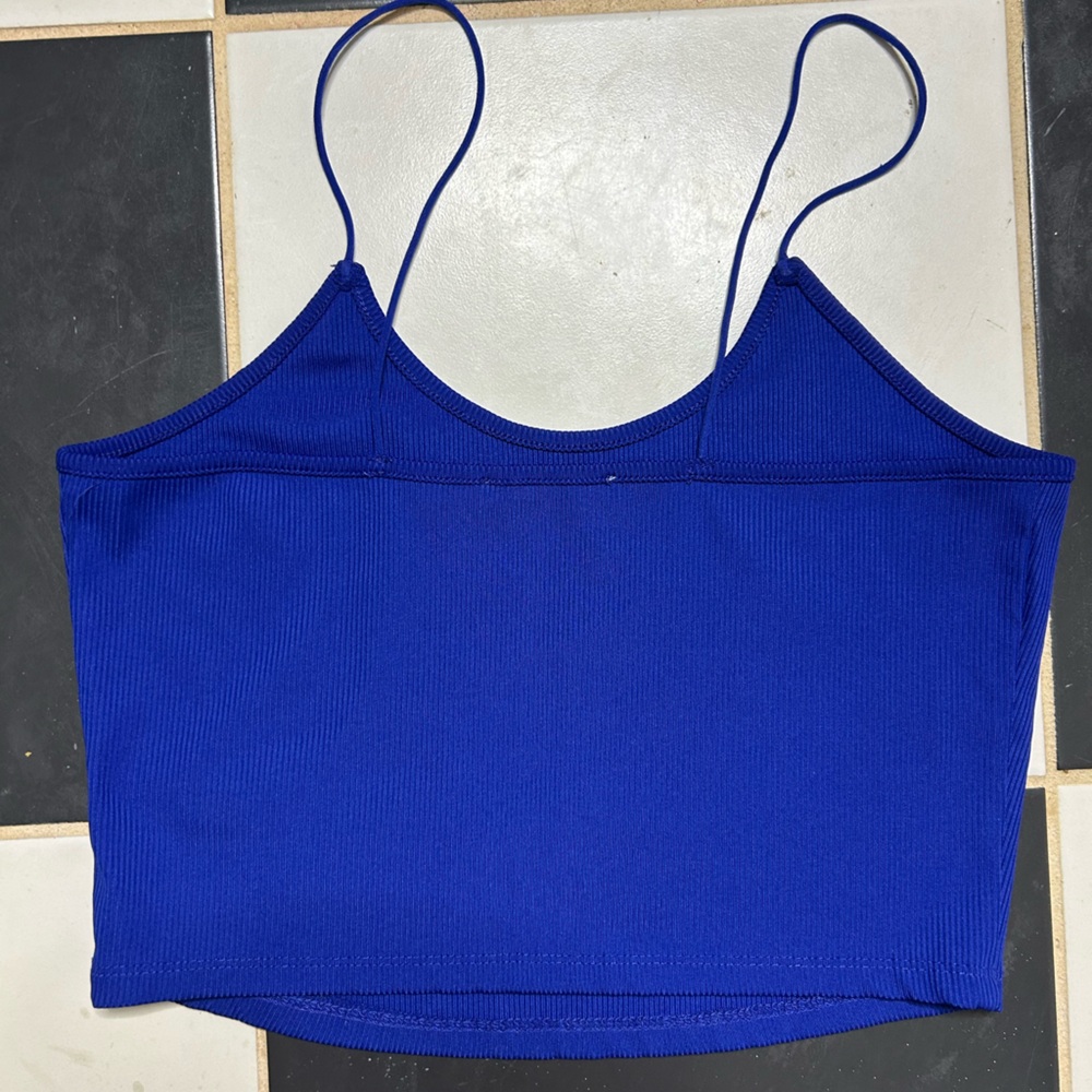 Royal Blue Ribbed Top - Picture 2 of 3